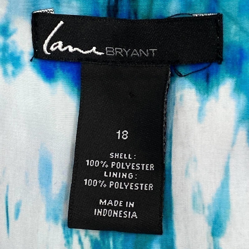LANE Bryant Blue & White Tie Dye Sleeveless Embellished Maxi Dress - Picture 6 of 8